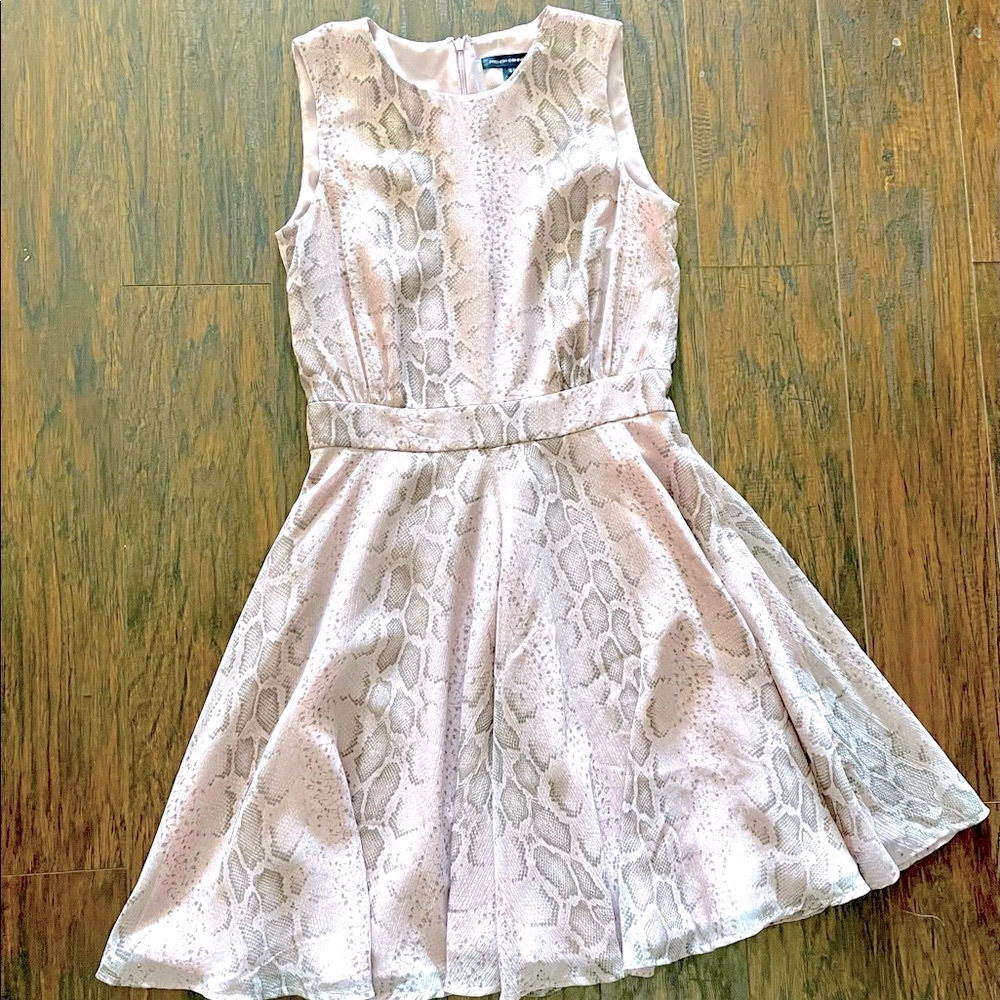French Connection Pastel Python Snake Holiday Cocktail party print dress - Picture 2 of 6